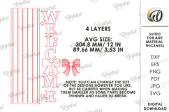 4Th Of July Vertical Door Sign Laser Cut. Welcome SIgn SVG Product Image 2