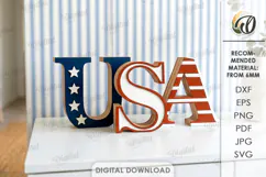 4Th Of July Decor Laser Cut. Patriotic Stand Decor. USA SVG Product Image 1