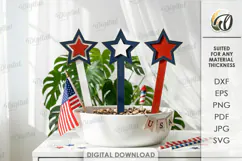 4Th Of July Decor Laser Cut. Plant Stakes SVG Product Image 1