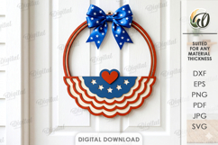 4Th Of July Decor Laser Cut. Wall Decor. Door SIgn SVG Product Image 1