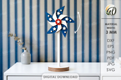 4Th Of July Decor Laser Cut. Stand Decor. Wind Spinner SVG Product Image 1