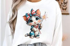 4 th of July Sparkler Cat Clipart Product Image 2