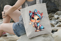 4 th of July Sparkler Cat Clipart Product Image 3