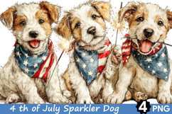 4 th of July Sparkler Dog Clipart Product Image 1