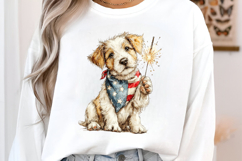 4 th of July Sparkler Dog Clipart Product Image 2