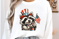 4 th of July Star Hat Raccoon Clipart Product Image 2
