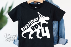 TRex 4th Birthday Boy SVG - Four Dinosaur Shirt Clipart PNG Product Image 2