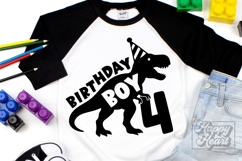 TRex 4th Birthday Boy SVG - Four Dinosaur Shirt Clipart PNG Product Image 3