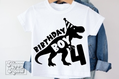 TRex 4th Birthday Boy SVG - Four Dinosaur Shirt Clipart PNG Product Image 4
