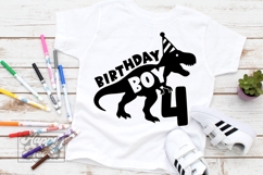 TRex 4th Birthday Boy SVG - Four Dinosaur Shirt Clipart PNG Product Image 5