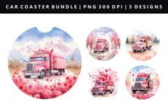 Truck Keychain And Car Coaster Sublimation Design Product Image 1