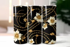 Floral Tumbler Wrap | Elegant Floral Silk Fabric Texture Product Image 2