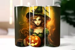 Halloween Witch Tumbler Wrap | Fantasy Beautiful Witch Print Product Image 2