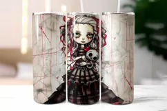 Halloween Voodoo Doll Tumbler Wrap | Vintage Doll Tumbler Product Image 2