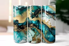 Alcohol Ink Marble Look Tumbler Wrap | Aquamarine Dream Product Image 2