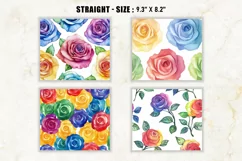 Watercolor Rainbow Rose Tumbler Wraps | 20 oz tumbler wrap Product Image 2