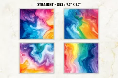 Rainbow Marble Ink Tumbler Wraps | 20 oz tumbler wrap Product Image 2