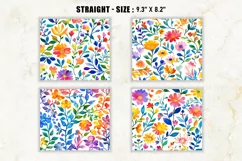 Watercolor Rainbow Floral Tumbler Wraps | 20 oz tumbler wrap Product Image 2