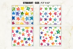 Watercolor Rainbow Stars Tumbler Wraps | 20 oz tumbler wrap Product Image 2