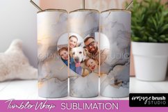 Photo Tumbler Wrap, Marble Family Frame Tumbler Sublimation Product Image 1