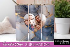 Photo Tumbler Wrap, Marble Family Frame Tumbler Sublimation Product Image 1