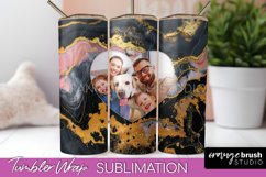 Photo Tumbler Wrap, Marble Family Frame Tumbler Sublimation Product Image 1