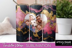 Photo Tumbler Wrap, Marble Family Frame Tumbler Sublimation Product Image 1