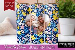 Retro Photo Tumbler PNG - Flowers Picture Tumbler Wrap Product Image 1
