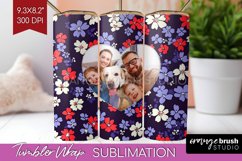 Retro Photo Tumbler PNG - Flowers Picture Tumbler Wrap Product Image 1