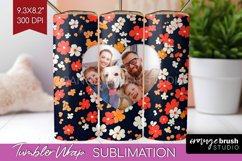 Retro Photo Tumbler PNG - Flowers Picture Tumbler Wrap Product Image 1