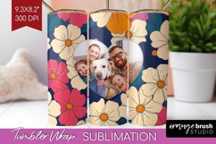 Retro Photo Tumbler PNG - Flowers Picture Tumbler Wrap Product Image 1