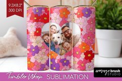 Retro Photo Tumbler PNG - Flowers Picture Tumbler Wrap Product Image 1