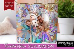 Stained Glass Photo Tumbler PNG - Flowers Picture Tumbler Product Image 1