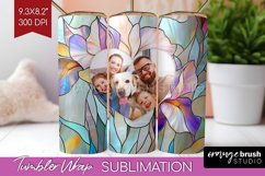 Stained Glass Photo Tumbler PNG - Flowers Picture Tumbler Product Image 1