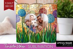 Stained Glass Photo Tumbler PNG - Flowers Picture Tumbler Product Image 1