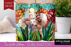 Stained Glass Photo Tumbler PNG - Flowers Picture Tumbler Product Image 1