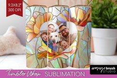 Stained Glass Photo Tumbler PNG - Flowers Picture Tumbler Product Image 1