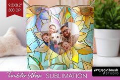 Stained Glass Photo Tumbler PNG - Flowers Picture Tumbler Product Image 1