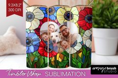 Stained Glass Photo Tumbler PNG - Flowers Picture Tumbler Product Image 1