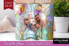 Stained Glass Photo Tumbler PNG - Flowers Picture Tumbler Product Image 1