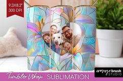 Stained Glass Photo Tumbler PNG - Flowers Picture Tumbler Product Image 1