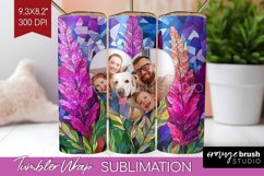 Stained Glass Photo Tumbler PNG - Flowers Picture Tumbler Product Image 1