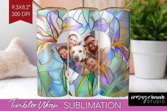 Stained Glass Photo Tumbler PNG - Flowers Picture Tumbler Product Image 1