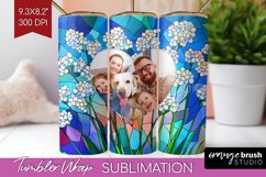Stained Glass Photo Tumbler PNG - Flowers Picture Tumbler Product Image 1
