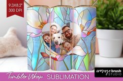Stained Glass Photo Tumbler PNG - Flowers Picture Tumbler Product Image 1