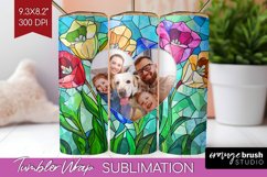 Stained Glass Photo Tumbler PNG - Flowers Picture Tumbler Product Image 1