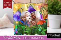 Stained Glass Photo Tumbler PNG - Flowers Picture Tumbler Product Image 1