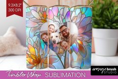 Stained Glass Photo Tumbler PNG - Flowers Picture Tumbler Product Image 1