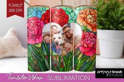 Stained Glass Photo Tumbler PNG - Flowers Picture Tumbler Product Image 1