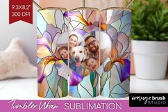 Stained Glass Photo Tumbler PNG - Flowers Picture Tumbler Product Image 1